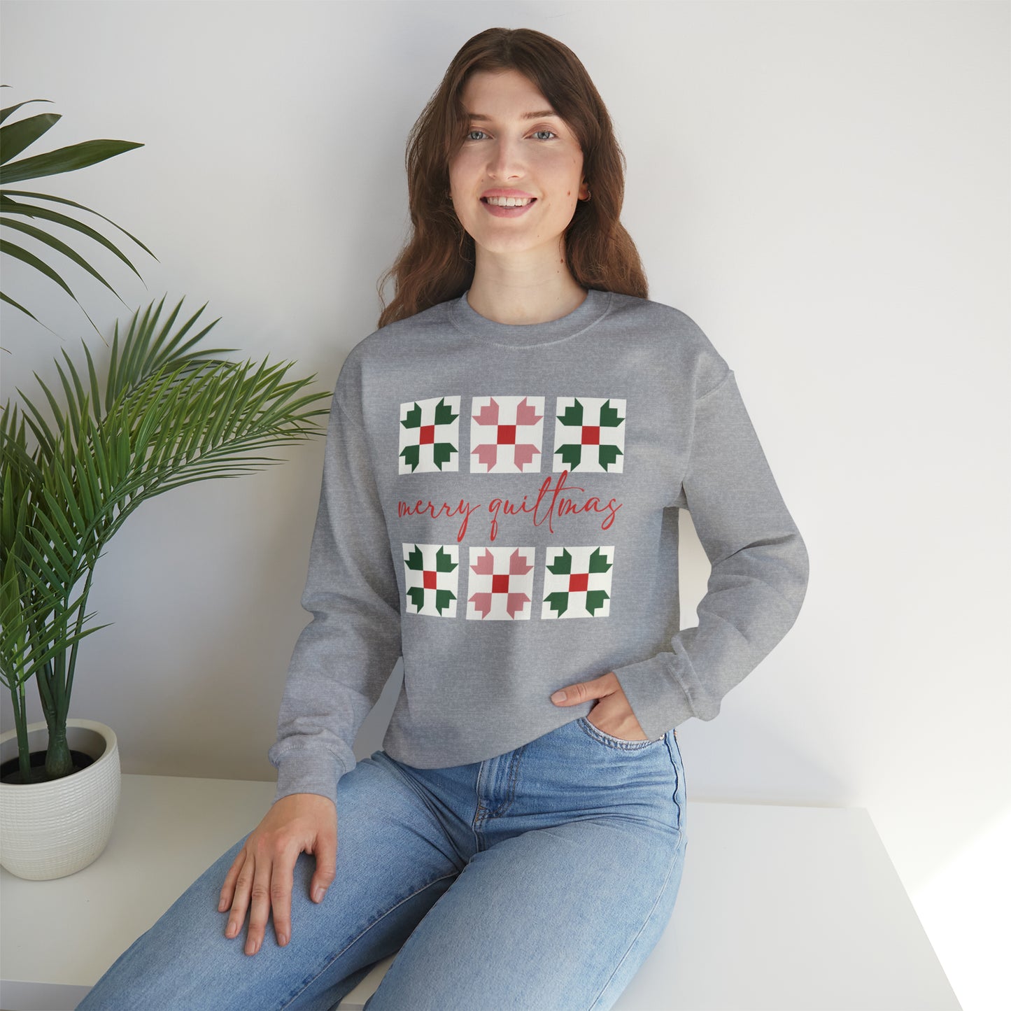 Sweatshirt: merry quiltmas crewneck sweatshirt