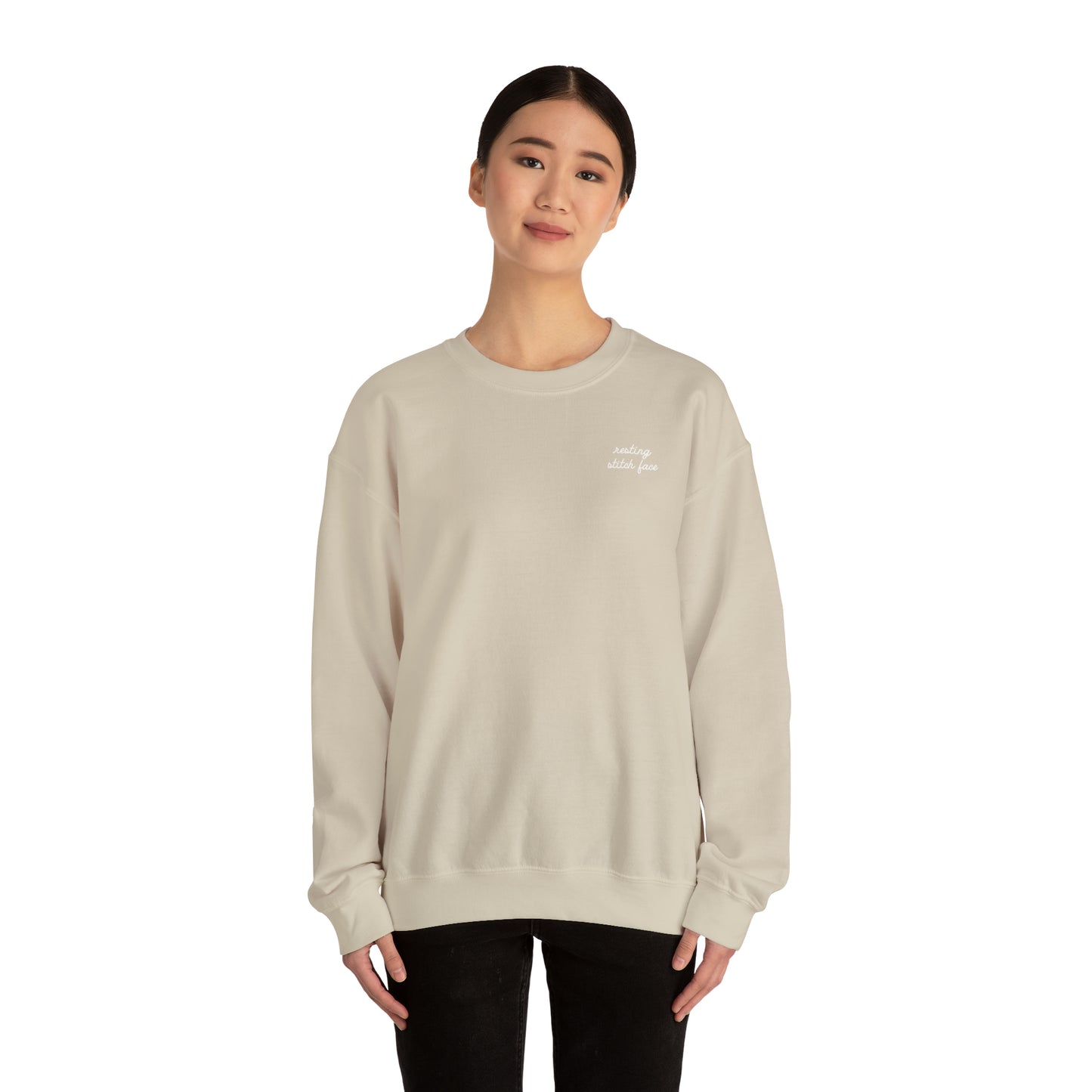 Sweatshirt: Resting Stitch Face Unisex Crewneck Sweatshirt
