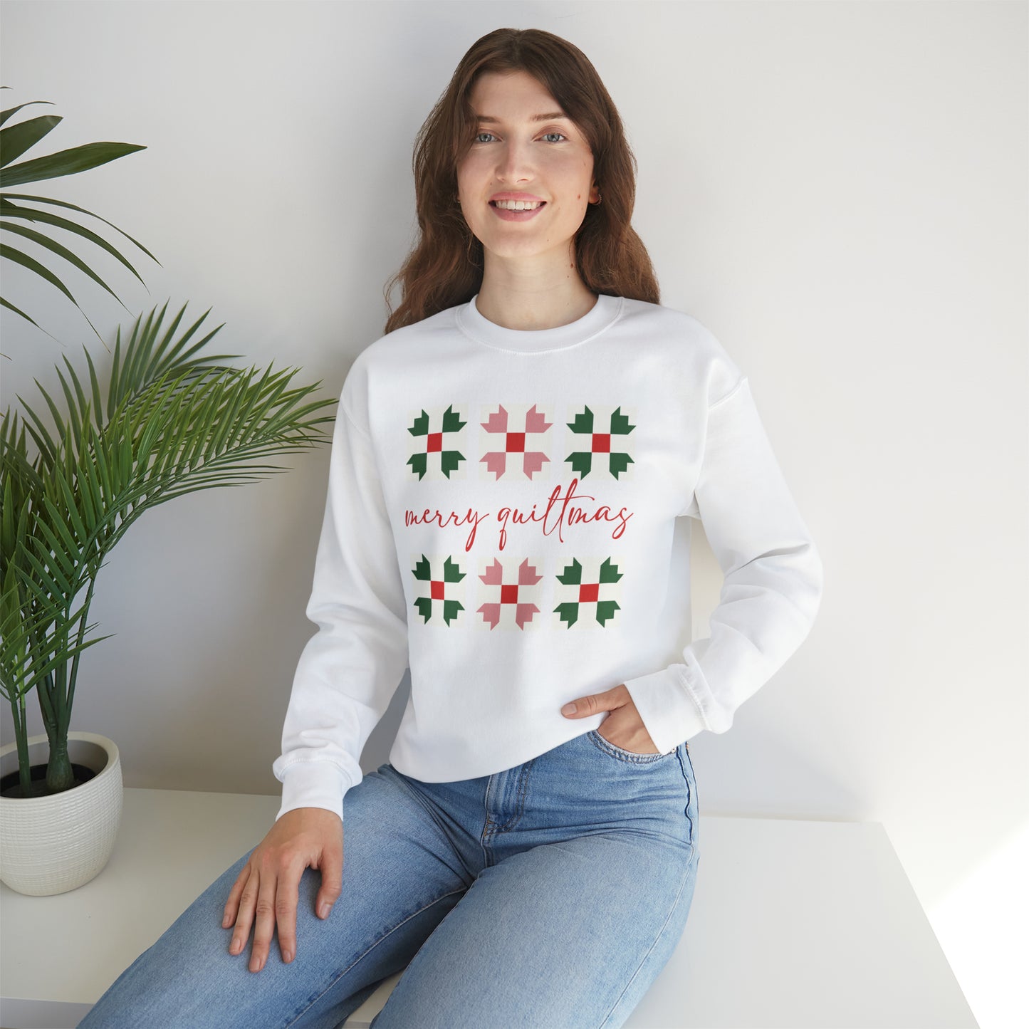 Sweatshirt: merry quiltmas crewneck sweatshirt