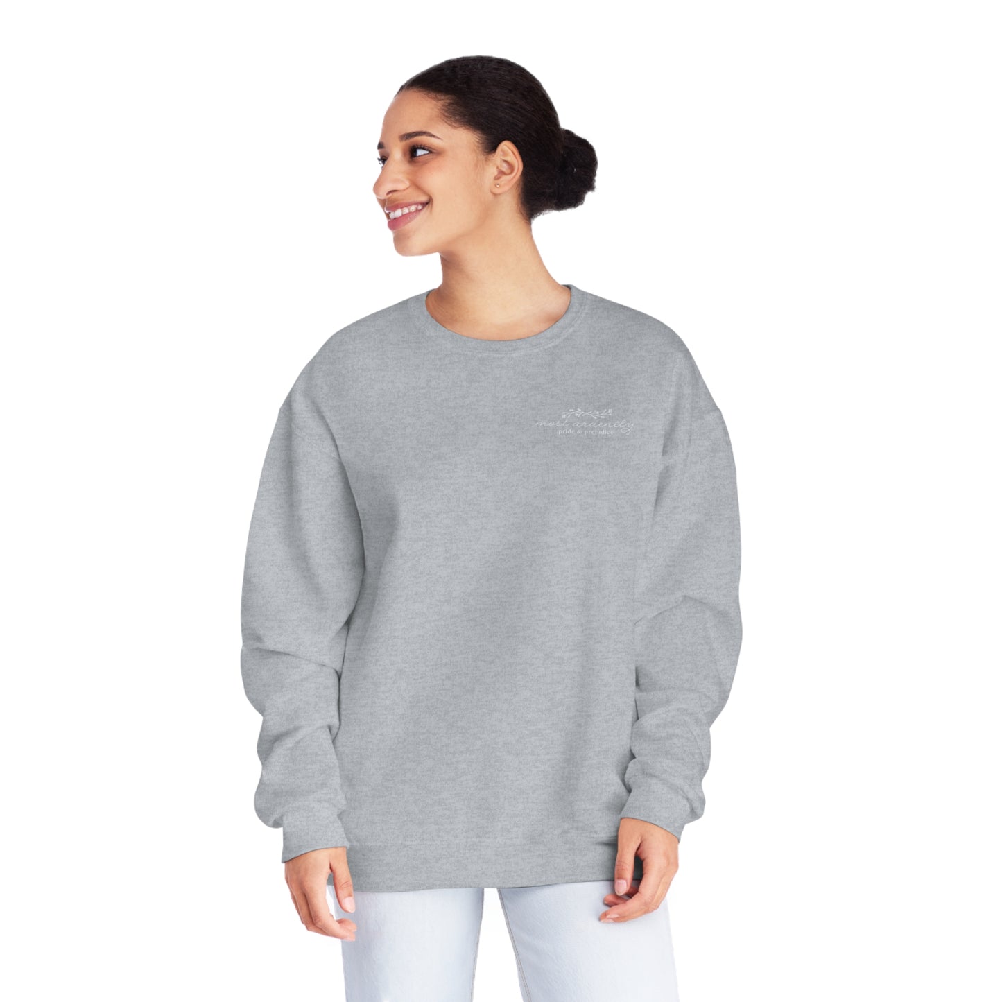 Sweatshirt: Jane Austen "most ardently" Crewneck Sweatshirt
