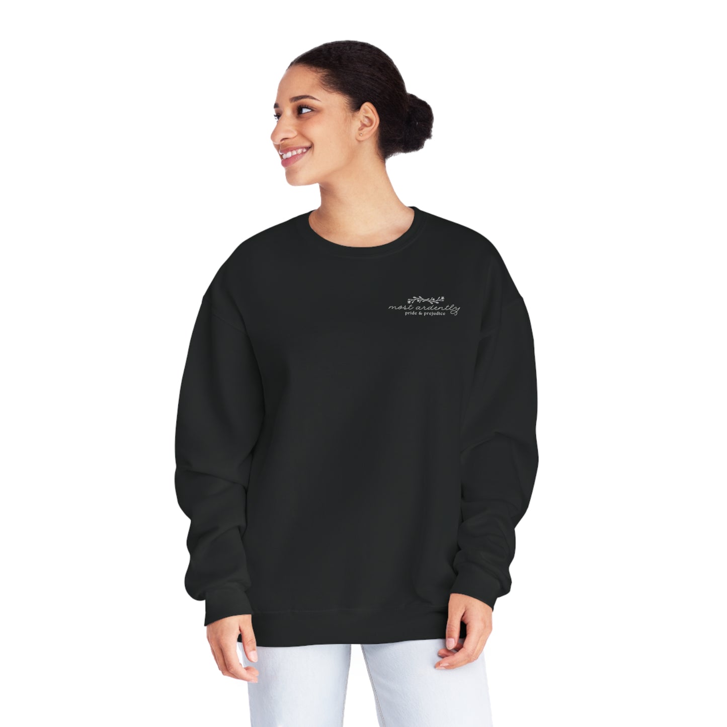 Sweatshirt: Jane Austen "most ardently" Crewneck Sweatshirt