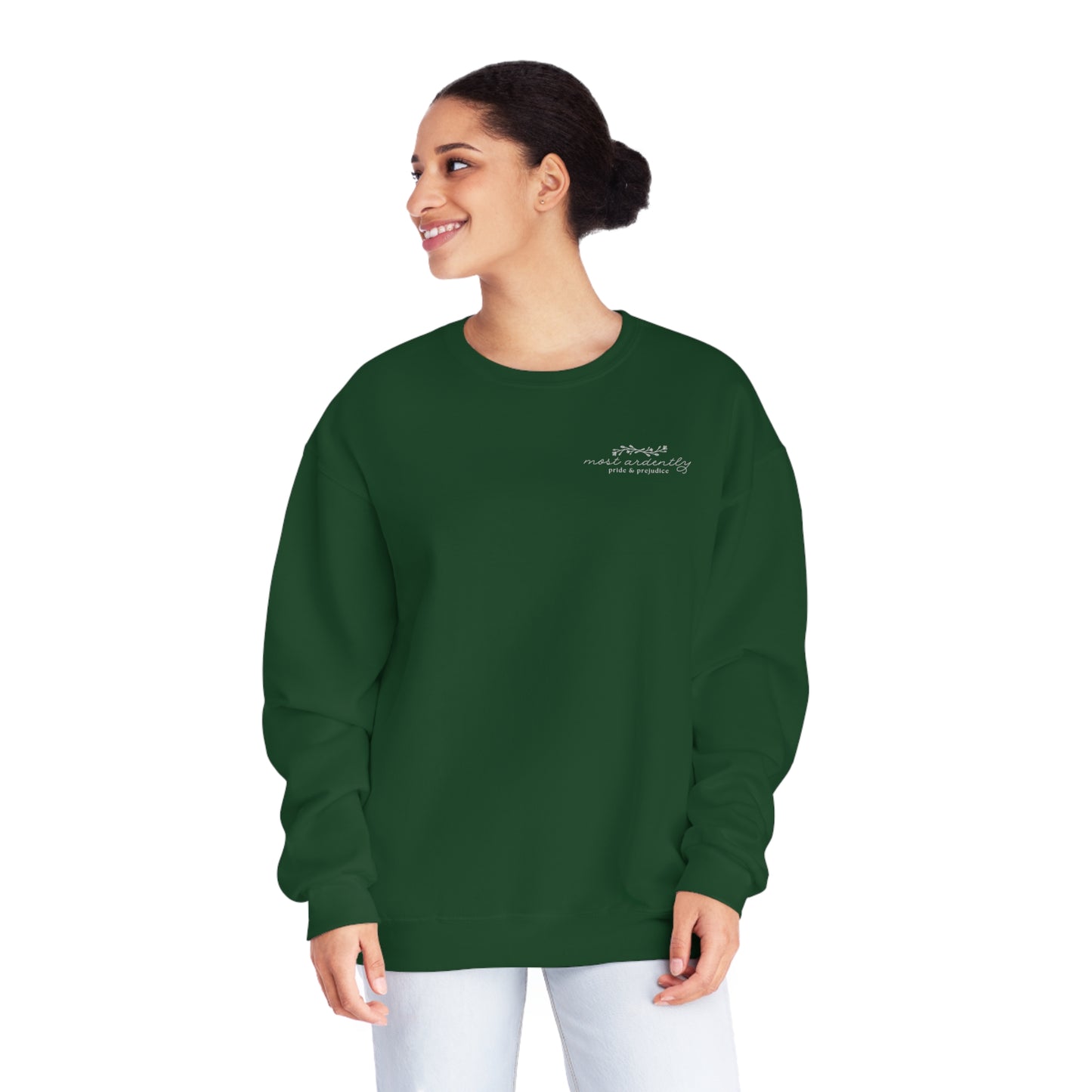 Sweatshirt: Jane Austen "most ardently" Crewneck Sweatshirt