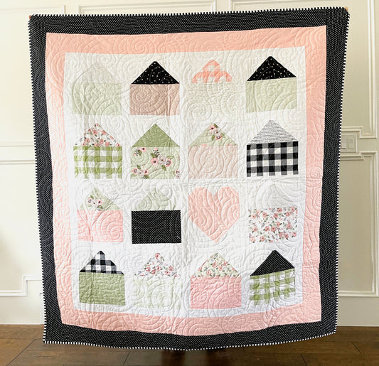 PATTERN (PDF): Home is Where the Heart Is Quilt PDF Pattern (Immediate Download)