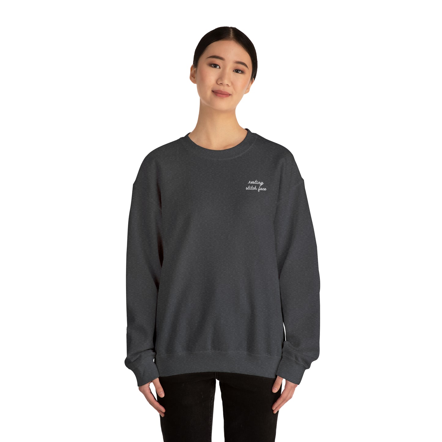 Sweatshirt:  Resting Stitch Face Unisex Crewneck Sweatshirt