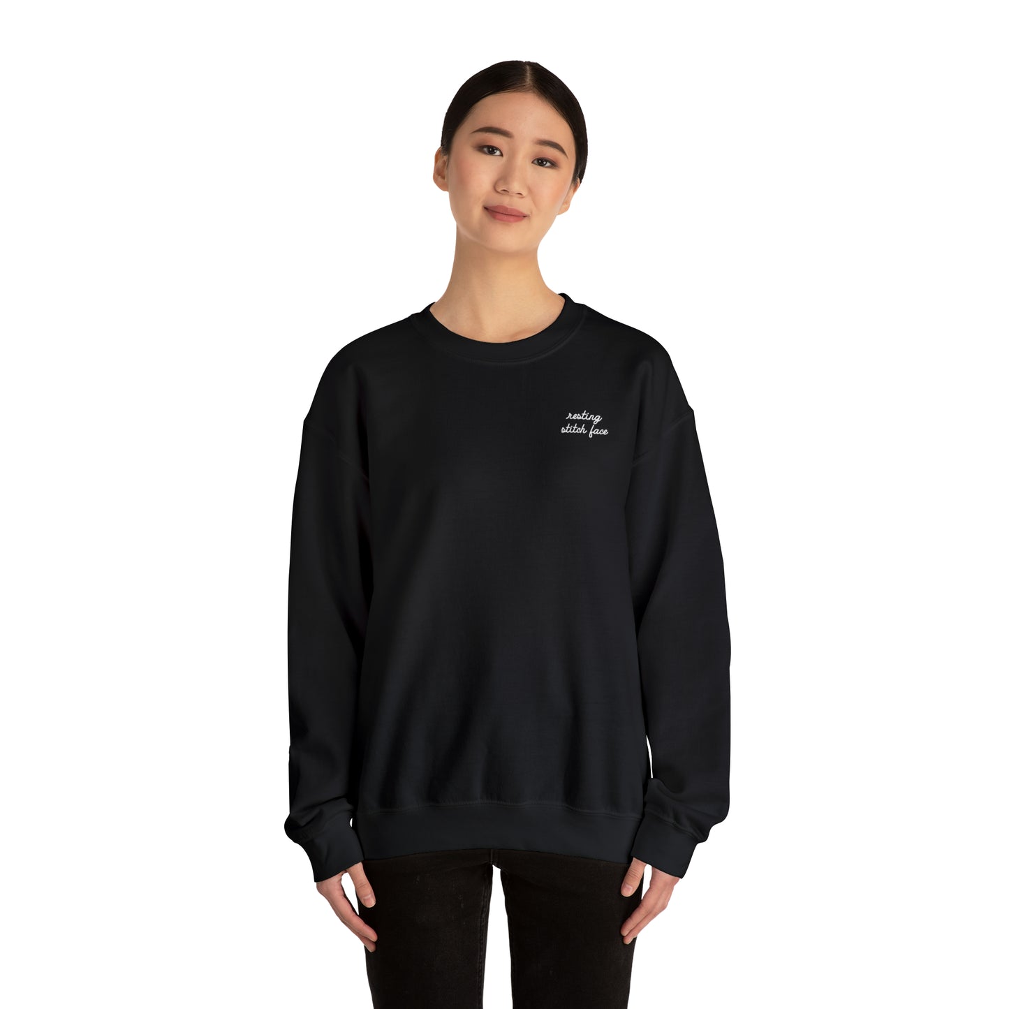 Sweatshirt:  Resting Stitch Face Unisex Crewneck Sweatshirt