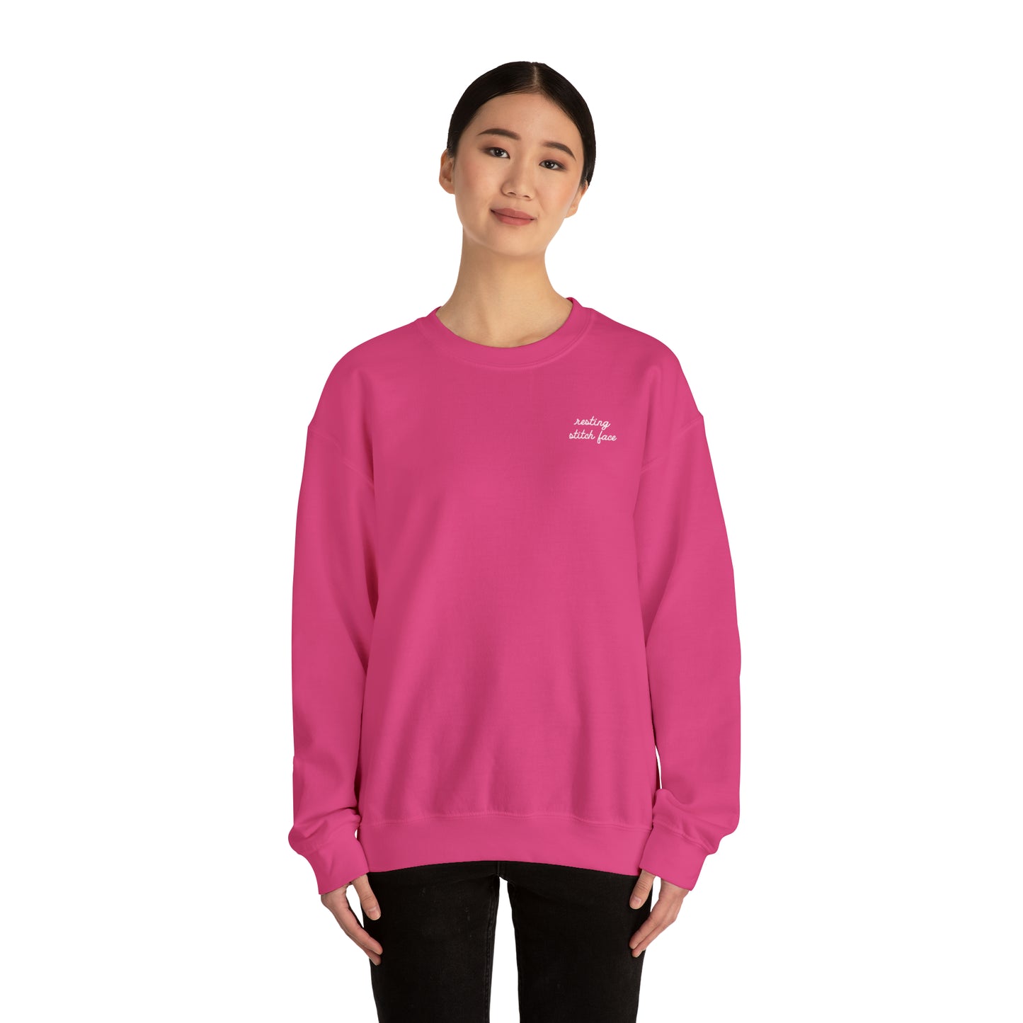 Sweatshirt:  Resting Stitch Face Unisex Crewneck Sweatshirt