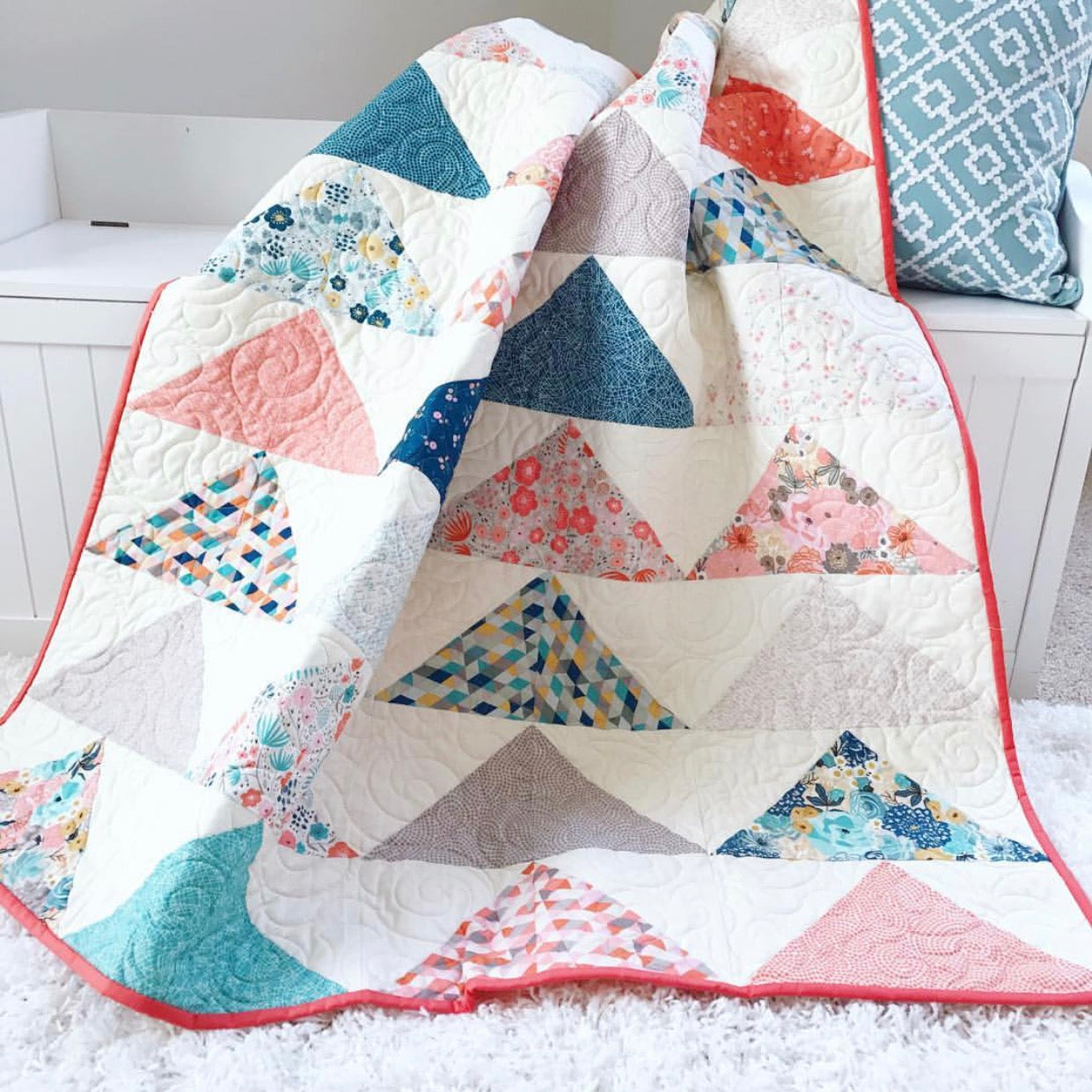 PATTERN (PDF): Minimal Triangles Quilt Pattern (Immediate Download)