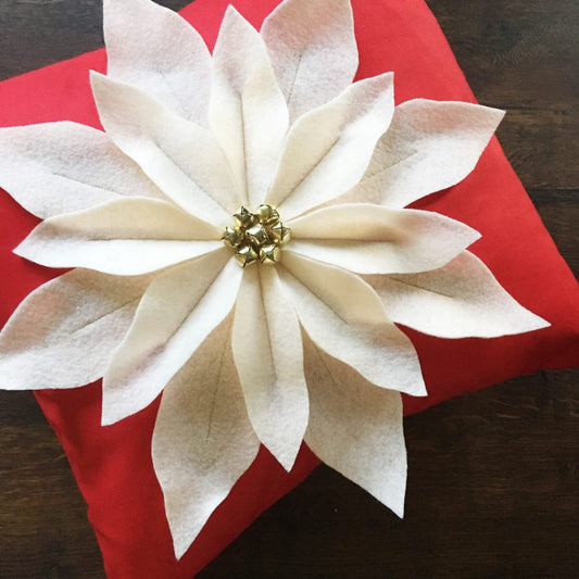 PATTERN (PAPER): Poinsettia Pillow Instructions and Template