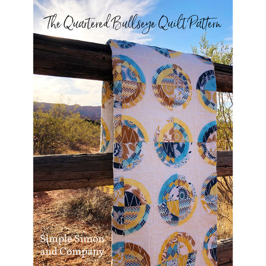 PATTERN (PDF):  The Quartered Bullseye Quilt
