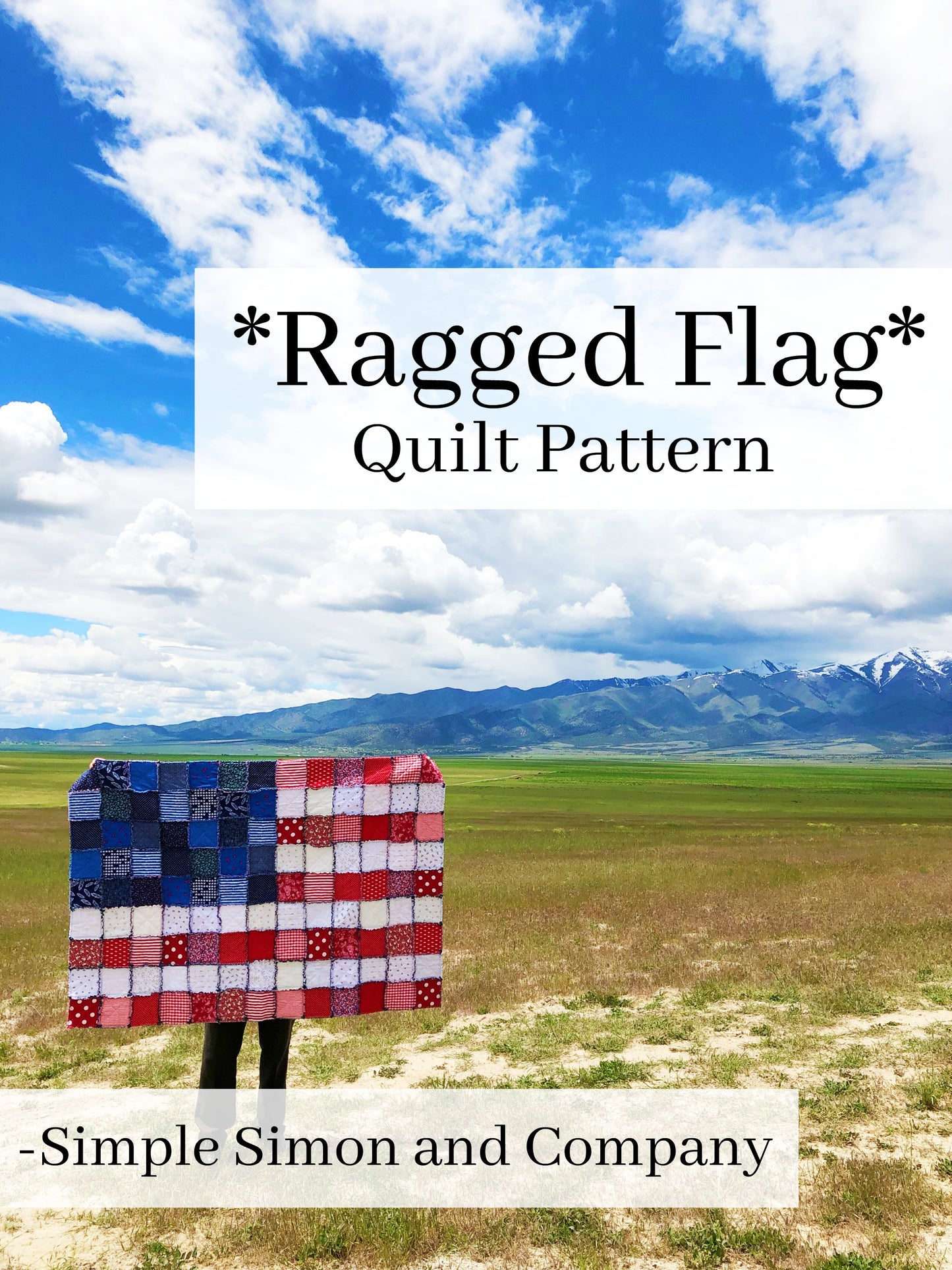 PATTERN (PDF): Ragged Flag Quilt PDF Pattern (Immediate Download)